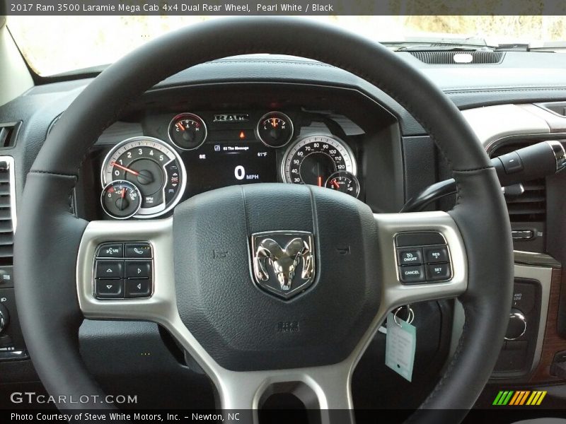 Pearl White / Black 2017 Ram 3500 Laramie Mega Cab 4x4 Dual Rear Wheel