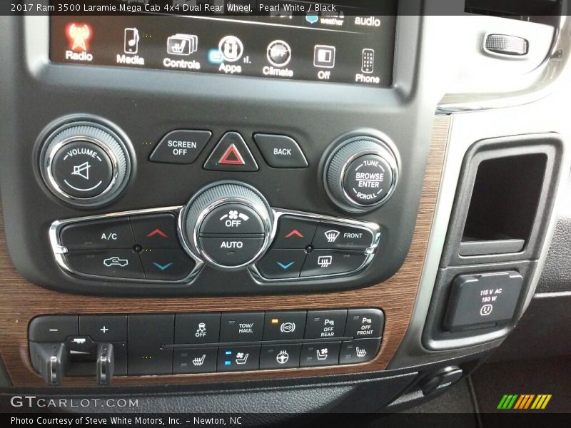 Pearl White / Black 2017 Ram 3500 Laramie Mega Cab 4x4 Dual Rear Wheel