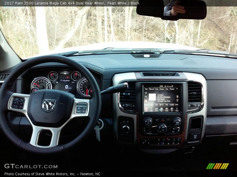 Pearl White / Black 2017 Ram 3500 Laramie Mega Cab 4x4 Dual Rear Wheel