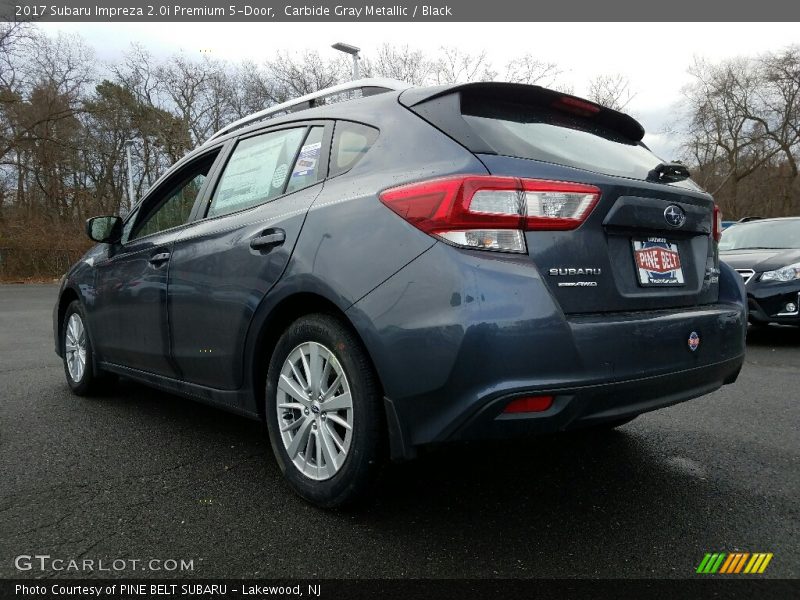 Carbide Gray Metallic / Black 2017 Subaru Impreza 2.0i Premium 5-Door