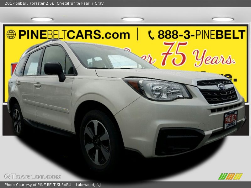 Crystal White Pearl / Gray 2017 Subaru Forester 2.5i