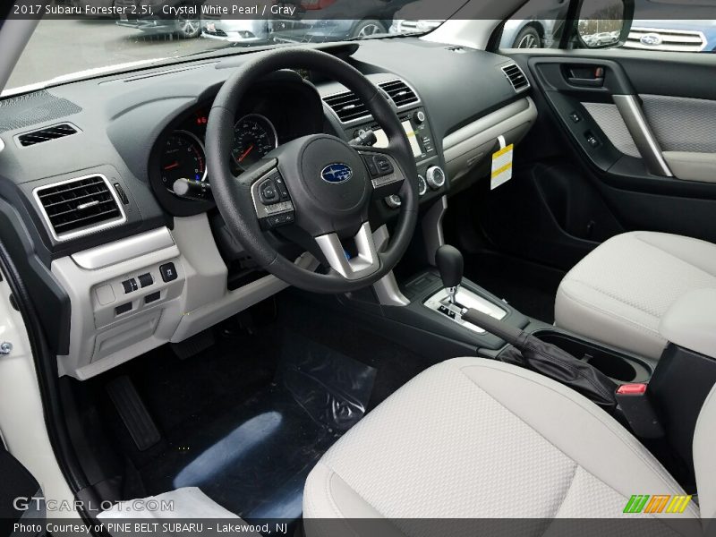Crystal White Pearl / Gray 2017 Subaru Forester 2.5i