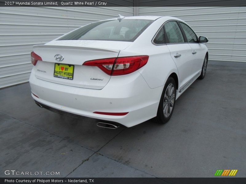 Quartz White Pearl / Gray 2017 Hyundai Sonata Limited