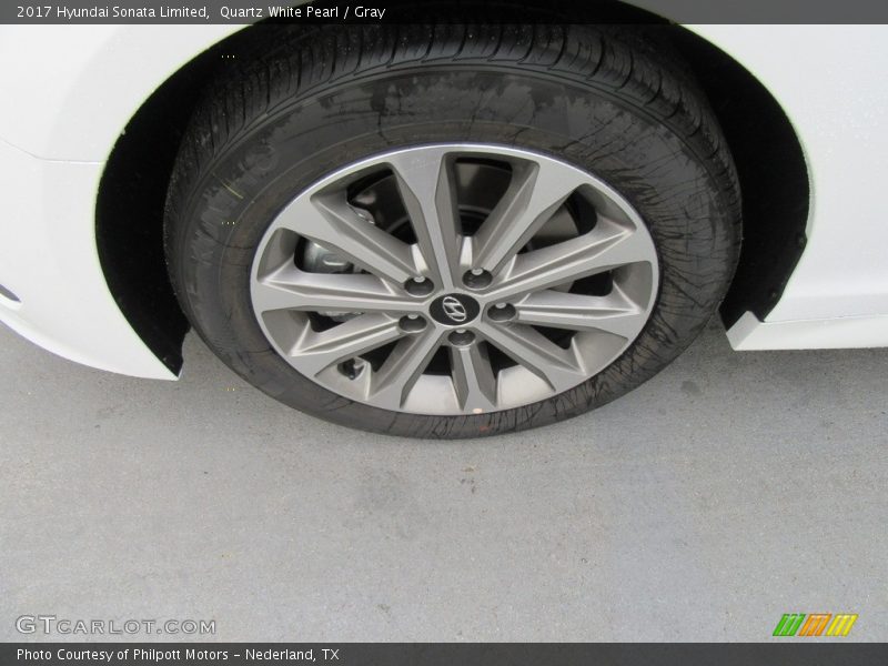 Quartz White Pearl / Gray 2017 Hyundai Sonata Limited