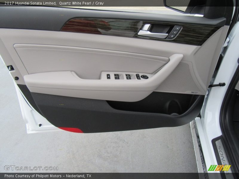 Quartz White Pearl / Gray 2017 Hyundai Sonata Limited