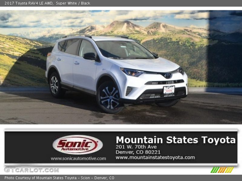 Super White / Black 2017 Toyota RAV4 LE AWD