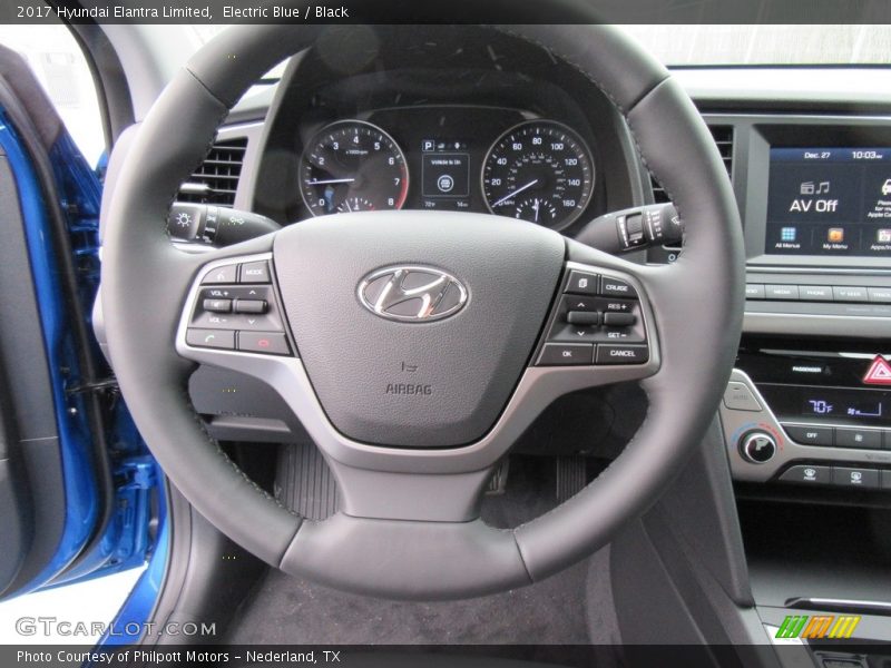 Electric Blue / Black 2017 Hyundai Elantra Limited