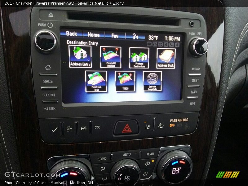 Silver Ice Metallic / Ebony 2017 Chevrolet Traverse Premier AWD