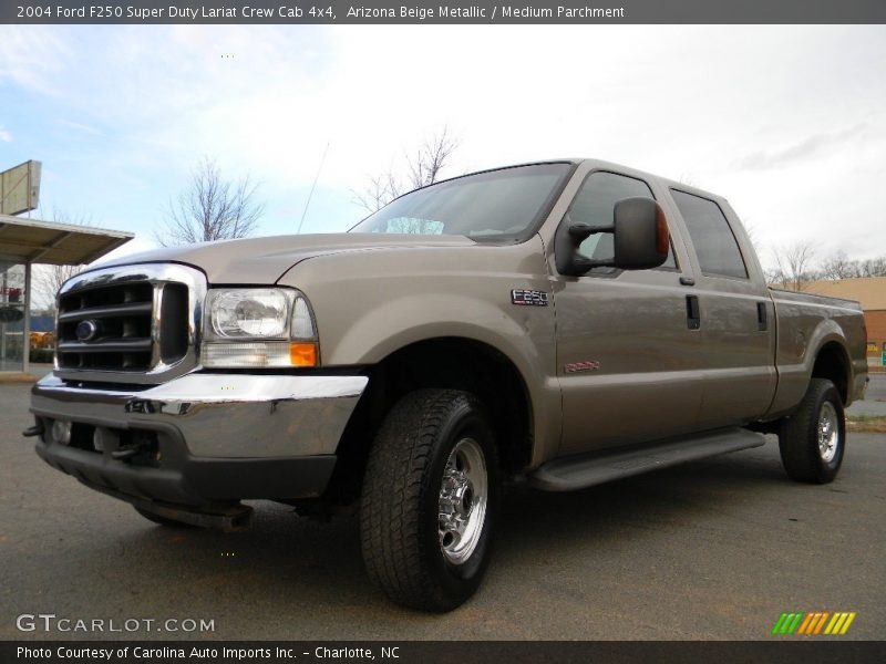 Arizona Beige Metallic / Medium Parchment 2004 Ford F250 Super Duty Lariat Crew Cab 4x4
