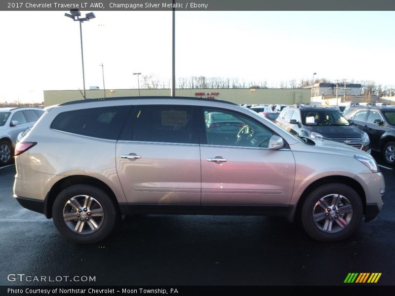 Champagne Silver Metallic / Ebony 2017 Chevrolet Traverse LT AWD