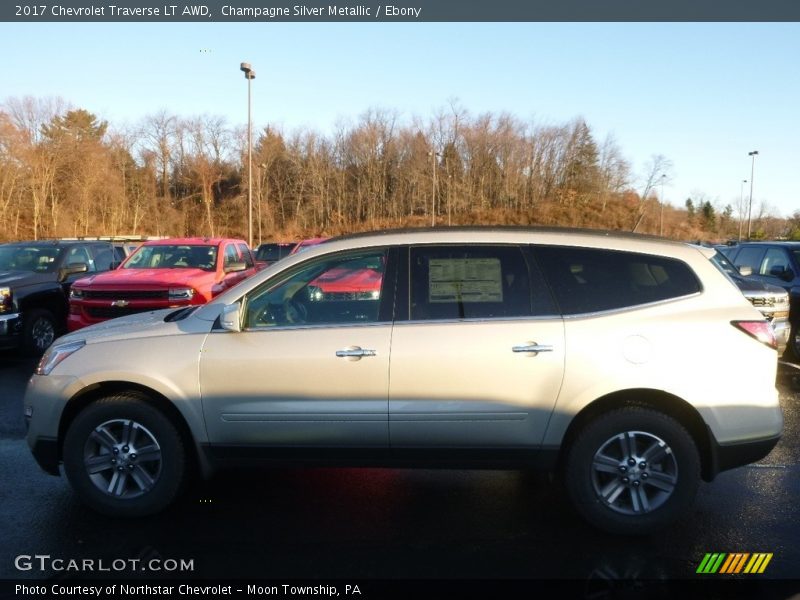 Champagne Silver Metallic / Ebony 2017 Chevrolet Traverse LT AWD