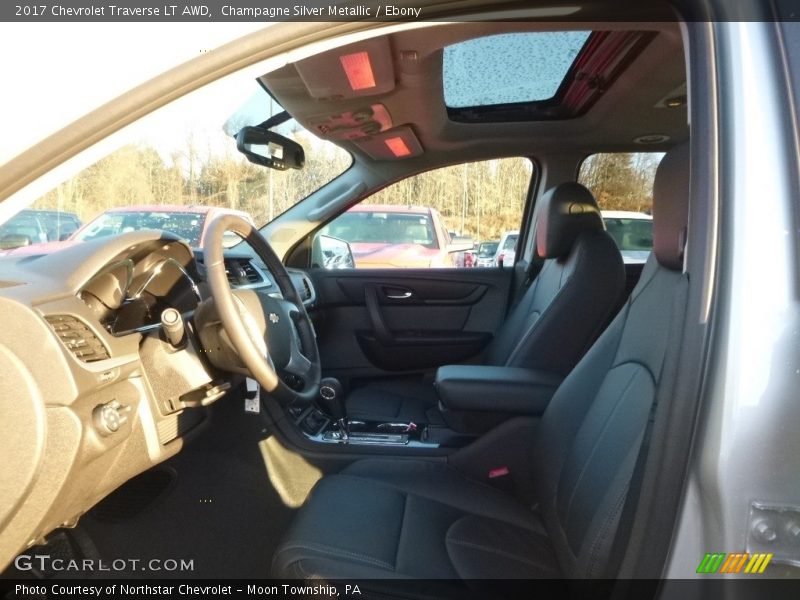 Champagne Silver Metallic / Ebony 2017 Chevrolet Traverse LT AWD