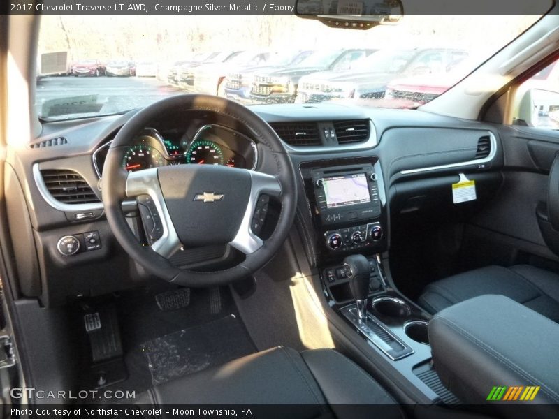 Champagne Silver Metallic / Ebony 2017 Chevrolet Traverse LT AWD