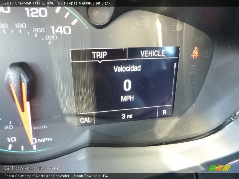 Blue Topaz Metallic / Jet Black 2017 Chevrolet Trax LS AWD