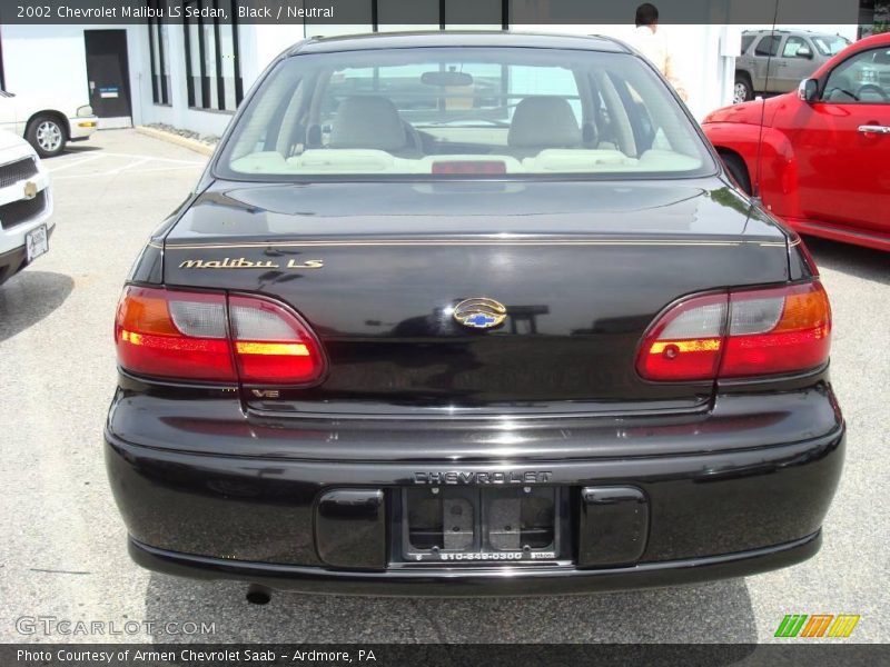 Black / Neutral 2002 Chevrolet Malibu LS Sedan