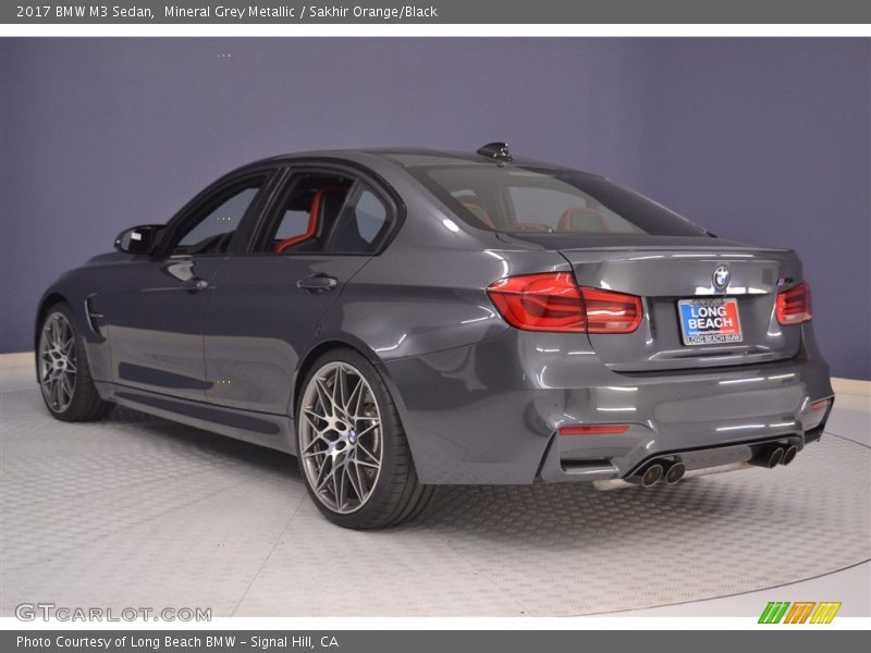 Mineral Grey Metallic / Sakhir Orange/Black 2017 BMW M3 Sedan