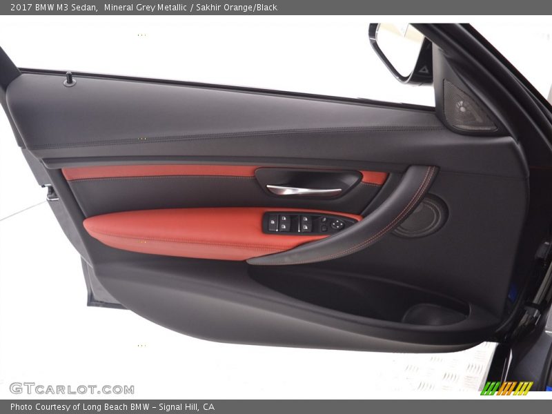 Mineral Grey Metallic / Sakhir Orange/Black 2017 BMW M3 Sedan