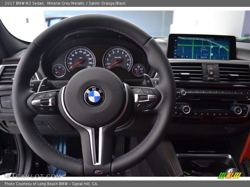 Mineral Grey Metallic / Sakhir Orange/Black 2017 BMW M3 Sedan
