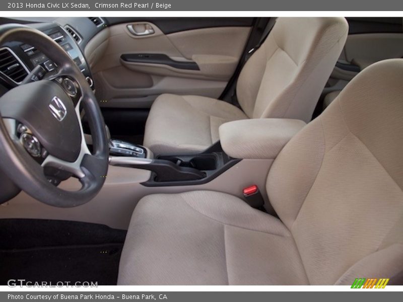 Crimson Red Pearl / Beige 2013 Honda Civic LX Sedan