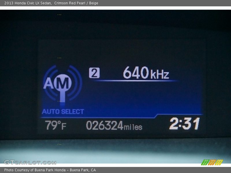 Crimson Red Pearl / Beige 2013 Honda Civic LX Sedan