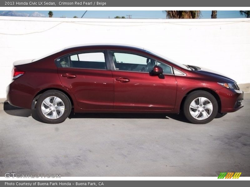Crimson Red Pearl / Beige 2013 Honda Civic LX Sedan