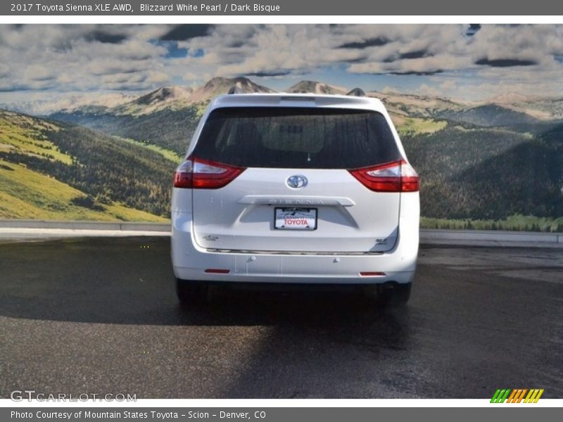 Blizzard White Pearl / Dark Bisque 2017 Toyota Sienna XLE AWD