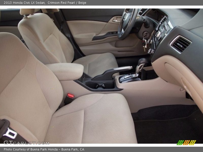 Crimson Red Pearl / Beige 2013 Honda Civic LX Sedan
