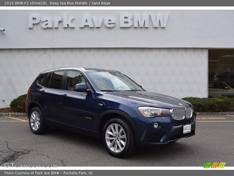 Deep Sea Blue Metallic / Sand Beige 2016 BMW X3 xDrive28i