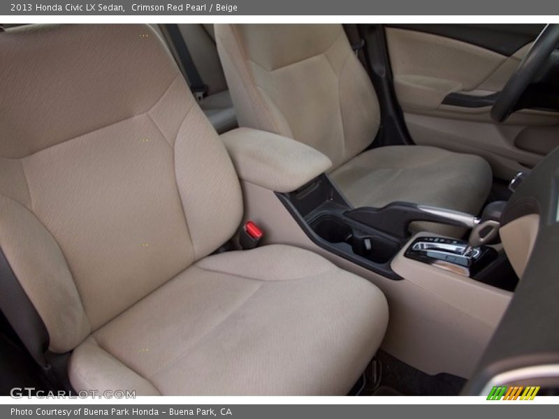 Crimson Red Pearl / Beige 2013 Honda Civic LX Sedan