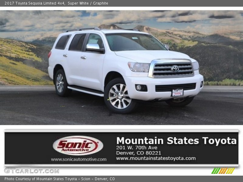 Super White / Graphite 2017 Toyota Sequoia Limited 4x4