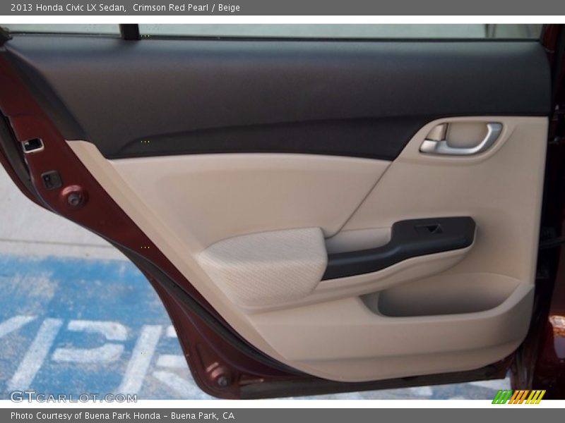 Crimson Red Pearl / Beige 2013 Honda Civic LX Sedan