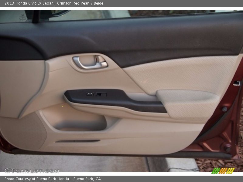 Crimson Red Pearl / Beige 2013 Honda Civic LX Sedan