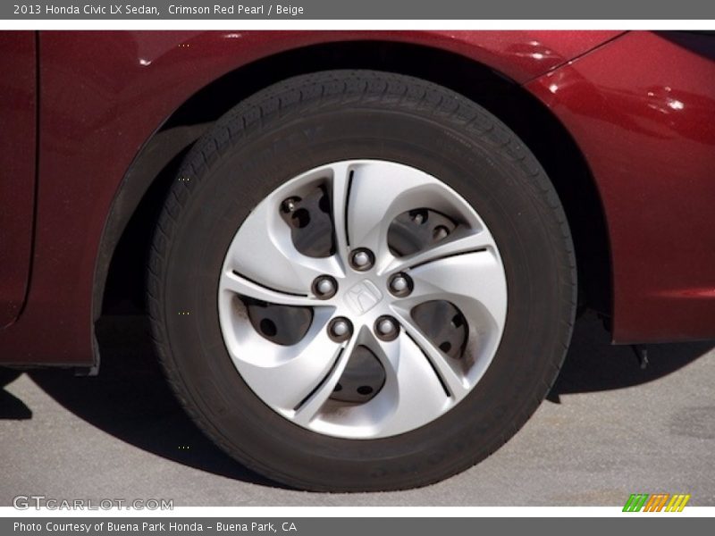 Crimson Red Pearl / Beige 2013 Honda Civic LX Sedan