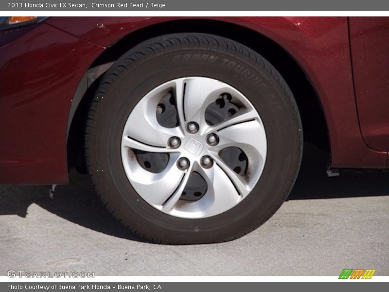 Crimson Red Pearl / Beige 2013 Honda Civic LX Sedan