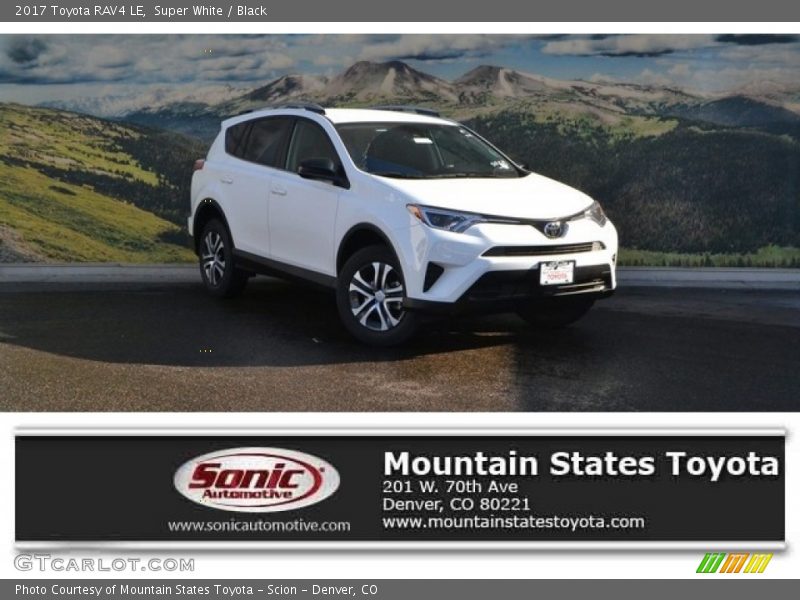 Super White / Black 2017 Toyota RAV4 LE