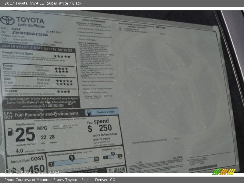 Super White / Black 2017 Toyota RAV4 LE