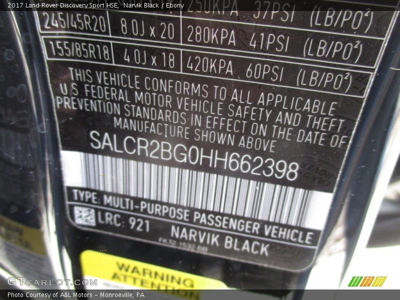Narvik Black / Ebony 2017 Land Rover Discovery Sport HSE