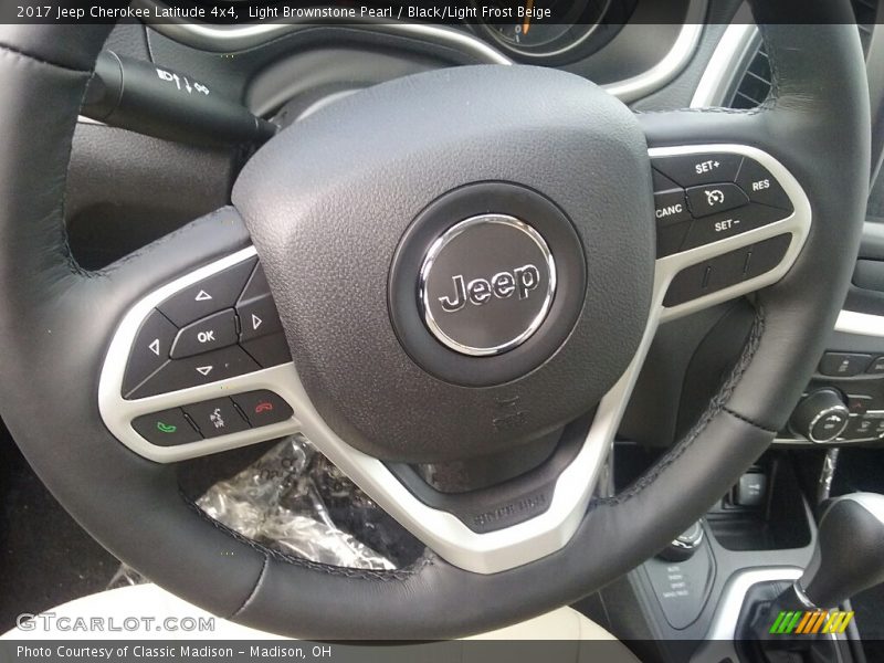 Light Brownstone Pearl / Black/Light Frost Beige 2017 Jeep Cherokee Latitude 4x4