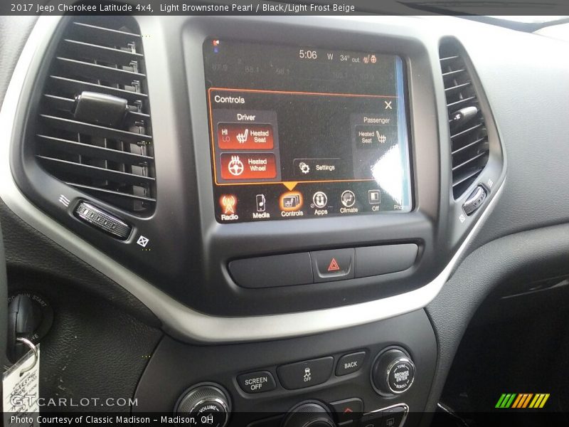 Light Brownstone Pearl / Black/Light Frost Beige 2017 Jeep Cherokee Latitude 4x4