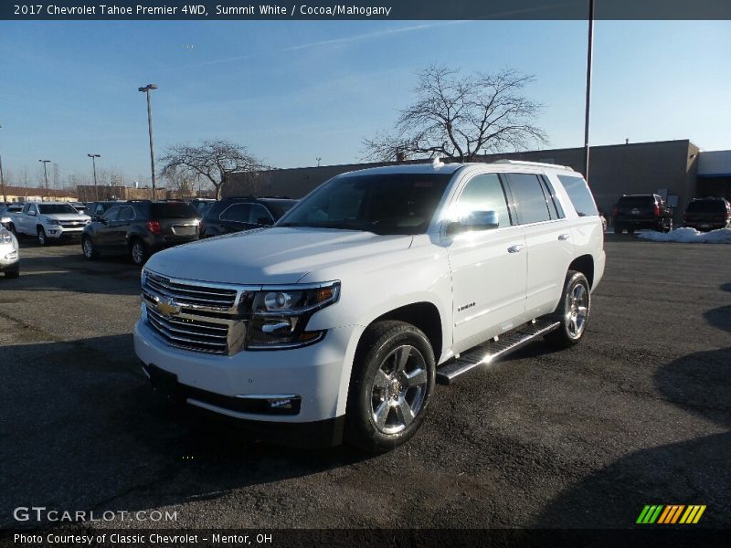 Summit White / Cocoa/Mahogany 2017 Chevrolet Tahoe Premier 4WD