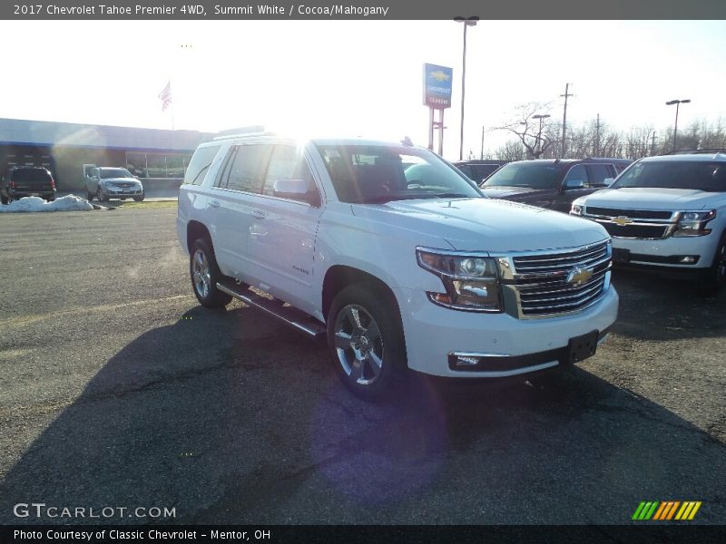 Summit White / Cocoa/Mahogany 2017 Chevrolet Tahoe Premier 4WD