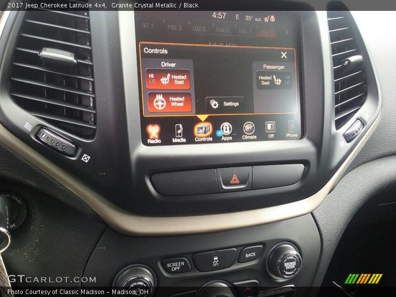 Granite Crystal Metallic / Black 2017 Jeep Cherokee Latitude 4x4
