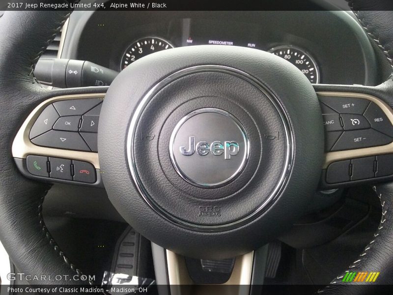 Alpine White / Black 2017 Jeep Renegade Limited 4x4
