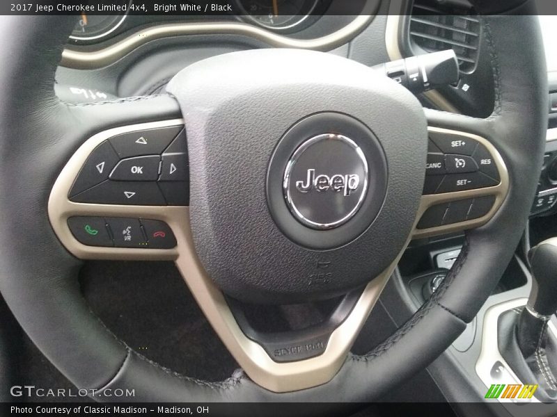 Bright White / Black 2017 Jeep Cherokee Limited 4x4