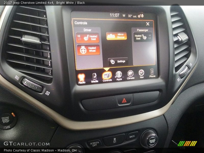 Bright White / Black 2017 Jeep Cherokee Limited 4x4