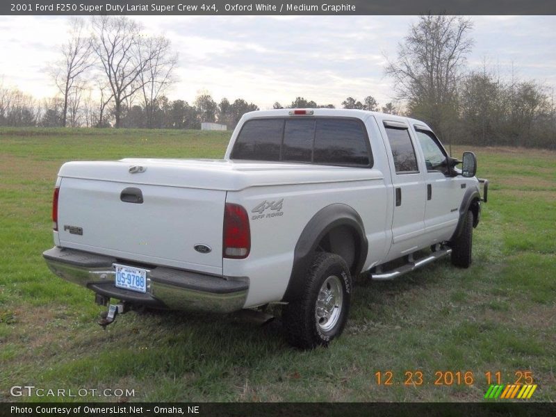 Oxford White / Medium Graphite 2001 Ford F250 Super Duty Lariat Super Crew 4x4