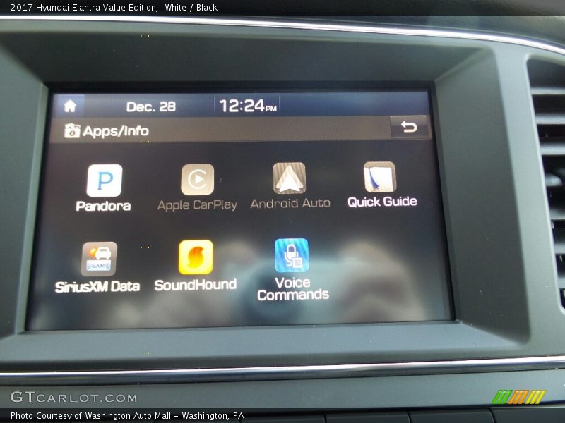 White / Black 2017 Hyundai Elantra Value Edition