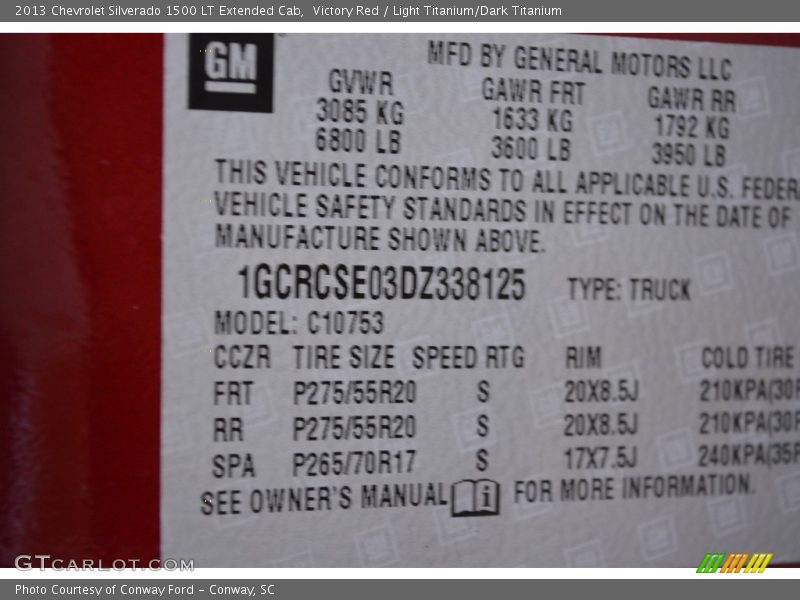 Victory Red / Light Titanium/Dark Titanium 2013 Chevrolet Silverado 1500 LT Extended Cab
