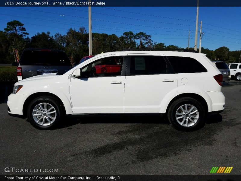 White / Black/Light Frost Beige 2016 Dodge Journey SXT