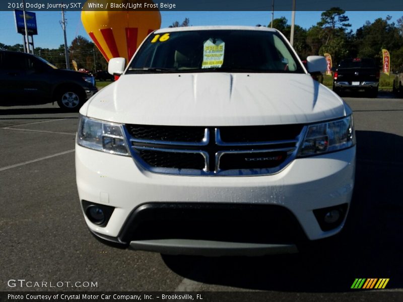 White / Black/Light Frost Beige 2016 Dodge Journey SXT